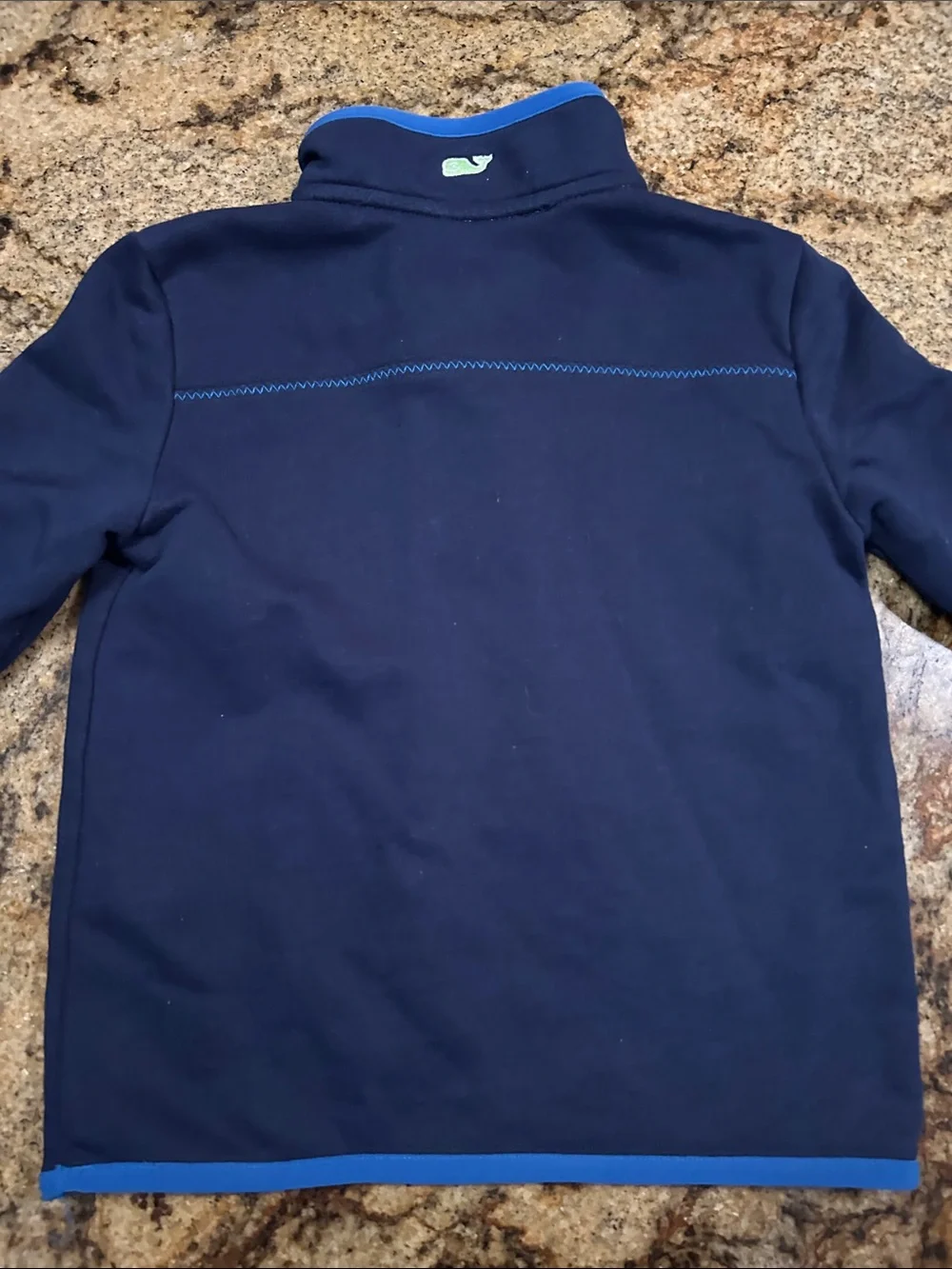 Vineyard Vines Navy Pullover with Lime Trim
